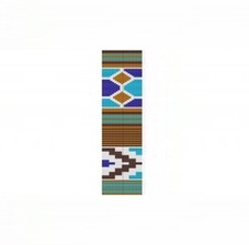 Loom Bead Pattern - Ethnic #2 Blue Cuff Bracelet