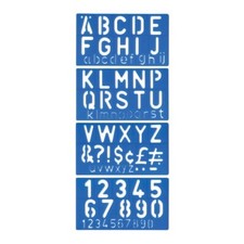 Plastique Signe Écriture Pochoir Kit Lettres & Numéros Alphabet Majuscule (50mm)