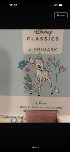 Plaid bambi disney neuf - plaid,