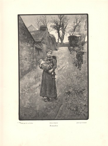 1890 ancienne gravure - 1890, nomades