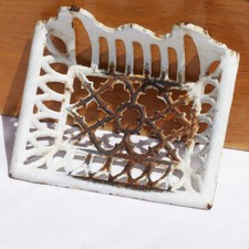 Antique White Enameled Cast Iron Soap Holder
