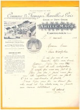 CARTIGNIES (59) COMMERCE-CAVE à FROMAGES / MAROILLES & GRIS "Arille MACQ" en1924