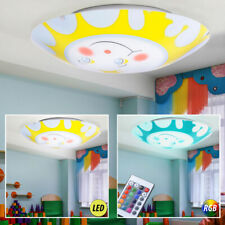 LED Enfants Chambre Verre Éclairage Plafond Soleil Garçons Fille RGB Grand Léger