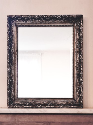 Miroir ancien argenté
