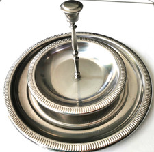 Plateau apéritif  vintage Jean Couzon orfèvre France en inox 18/10