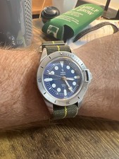 Yema x Worn & Wound Superman Maxi Dial Blue