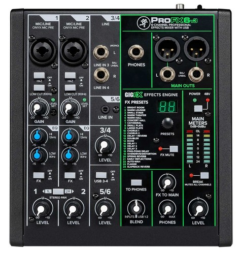 Mackie profx6v3 channel - mackie, 6-channel