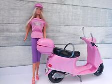 Barbie VTG City Scooter rose Simba (pas Mattel) + poupée Steffi Love avec casque