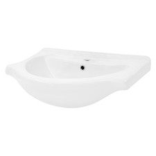 Lavabo éncastre en céramique blanc brillant vasque á poser moderne 675x215x515mm