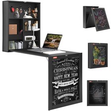 VEVOR Table Murale Rabattable Bureau Rabattable Mural 60x16,5x75 cm Tableau Noir