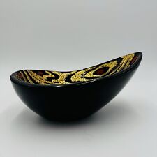 Rare Boch Freres La Louviére  Glazed Ceramic Art MCM Pottery Belgium Bowl Gold