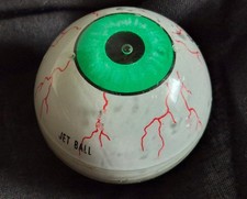 Vintage 90s JET BALL Floating MAGIC GLIDE Bloodshot Green Eyeball HALLOWEEN Toy