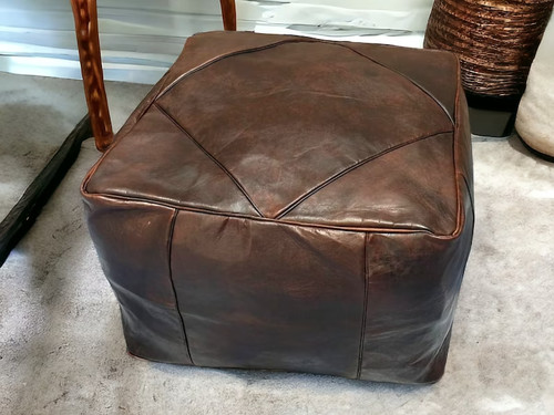Pouf marocain cuir - pouf, haute