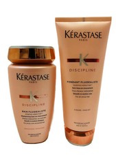 kerastase discipline bain shampoo 8.5oz & fondant fluidealiste 6.8oz