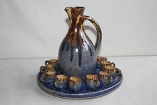 Ancien service à liqueur en grès de La Borne signé Joseph TALBOT 