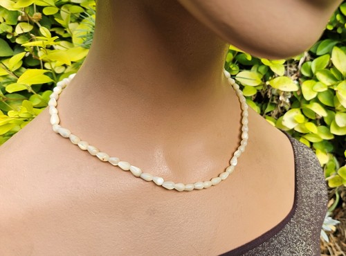 Collier blanc nacré perles - collier,