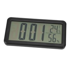 Digital Alarm Clock Black Temperature Humidity Wall Mounted LCD Digital