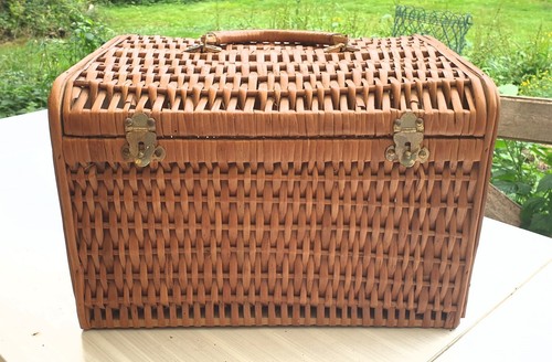 Panier osier rotin vintage - osier,