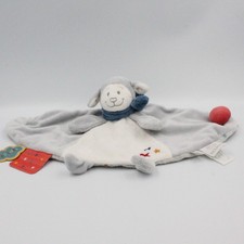 Doudou plat mouton bleu blanc gris étoiles Guss et Victor NOUKIE'S - 25408