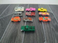 10 x Vintage Matchbox Toys - Mini / 2 Caravan / Crane / 3 Trucks / 3 Cars