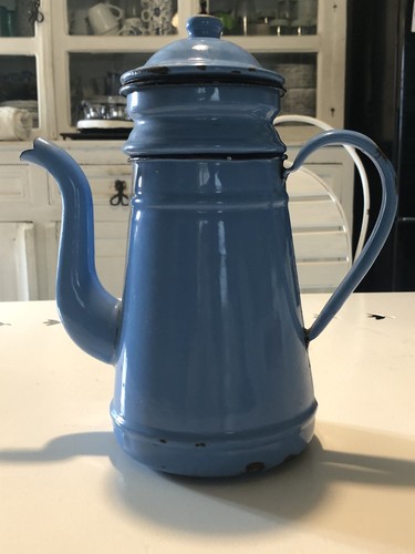 Ancienne cafetière émaillée - ancienne,
