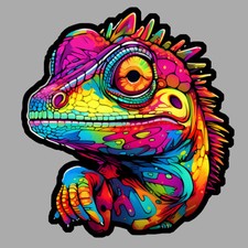 LEZARD CAMELEON VARAN DRAGON COLORÉ LGBT AUTOCOLLANT STICKER LB088
