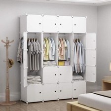 Armoire Chambre Rangement 20 Cubes 5 Etages Modulaire ABS Blanc