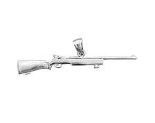 Rhodium Plated 925 Sterling Silver Pellet Air Rifle Pendant