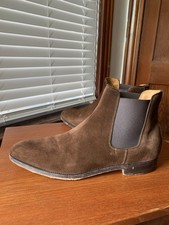 JOHN LOBB 9.5E UK 10.5 US LAWRY BROWN SUEDE CHELSEA BOOTS