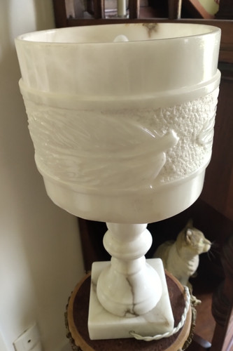 Lampe albâtre décor en - lampe,