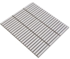 Mosaïque Baguettes Rétro 50er 60er Ans Céramique Vieux Blanc Brillant -