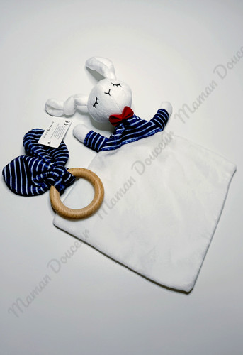 Doudou plat lapin - plat,