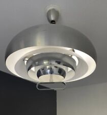 Suspension luminaire Space âge alu brosse chrome vintage lampe éclairage design