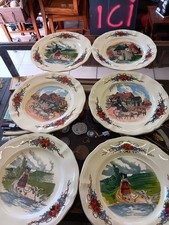 6 assiettes OBERNAI " Sarreguemines résistant lave vaisselle 21 Cm