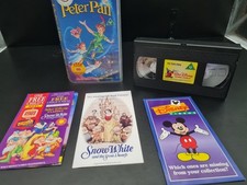 Walt Disney Classics Peter Pan On VHS Video Cassette Tape + Rare Inserts