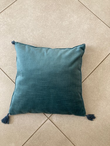 Coussin velours bleu - coussin,