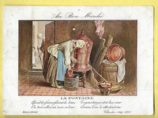 CHROMO ""Au Bon Marché"" = intimate scenes CHARDIN + La FONTAINE + copper basin