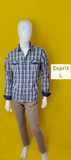 Esprit Taille L Slim Fit   🧡 chemise manches longues carreaux gris homme