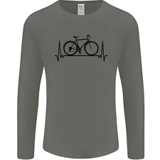 T-Shirt À Manches Longues Pour Homme Cyclisme Électrocardiogramme Vélo Cycliste