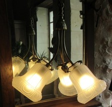 Beau lustre art déco 3 feux
