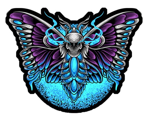 Tete mort papillon rock - de,