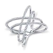 Bague Croisée En Diamant 14K