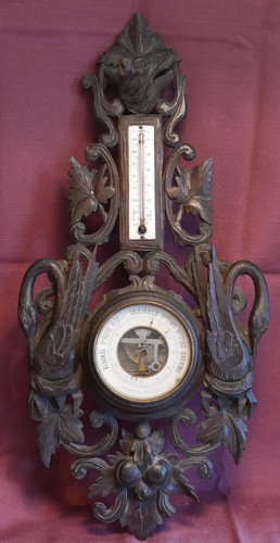 Baromètre ancien aux cygnes - ancien,