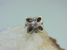 Pandora Charms Perle Pendentif 925 Argent Fleur Zirconia