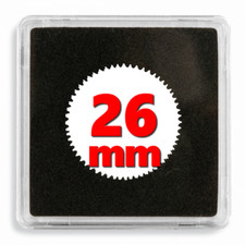 Capsules numismatiques carrées Quadrum 26 mm.