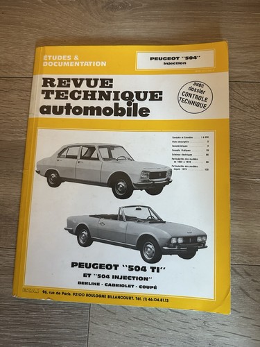 Revue technique peugeot 504 - technique,