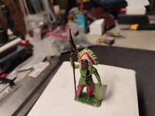 Chef Indien  avec lance et bouclier, plomb creux, fabricant GM ,XR,LR,CBG