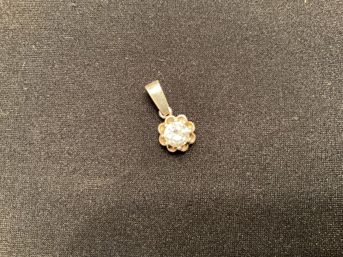 Pendentif argent fleur - en,