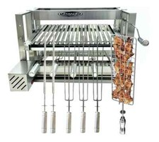 Brazilian Rotisserie BBQ Stainless Still R Grill 5 Skewers Giragril Inox Left