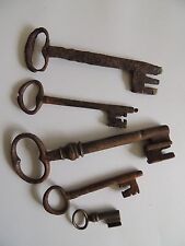 Lot of 5 Vintage Antique Keys. Folk Art. locks. 
